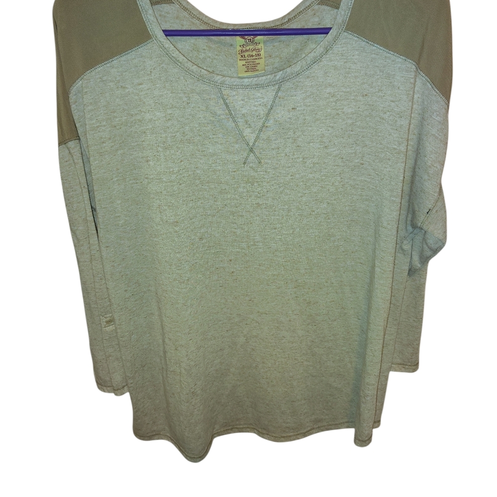 Faded Glory Tan and Cream Women's Top